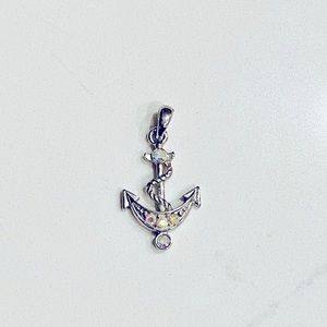 Vintage Nautical Anchor Pendant - Sparkly!
